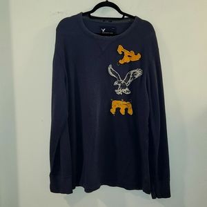 American Eagle~ Distressed Vintage Thermal Pullover Size XXL